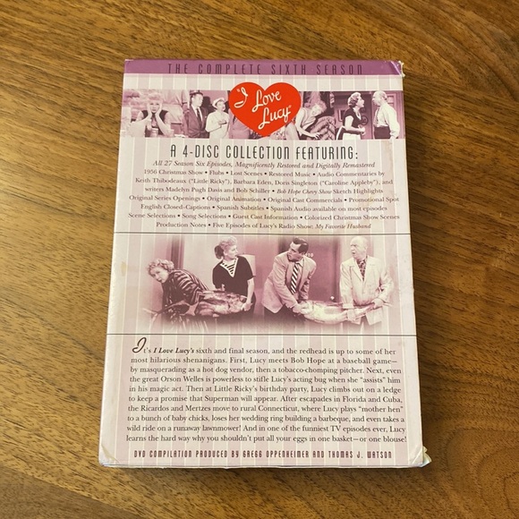 I Love Lucy complete 6th season on 4 DVDs
Excellent condition - Picture 2 of 6